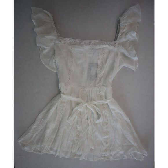 Fashion Nova FE22F048 Women's Sz L White Lace Detail Shannon Mini Dress - Picture 5 of 14